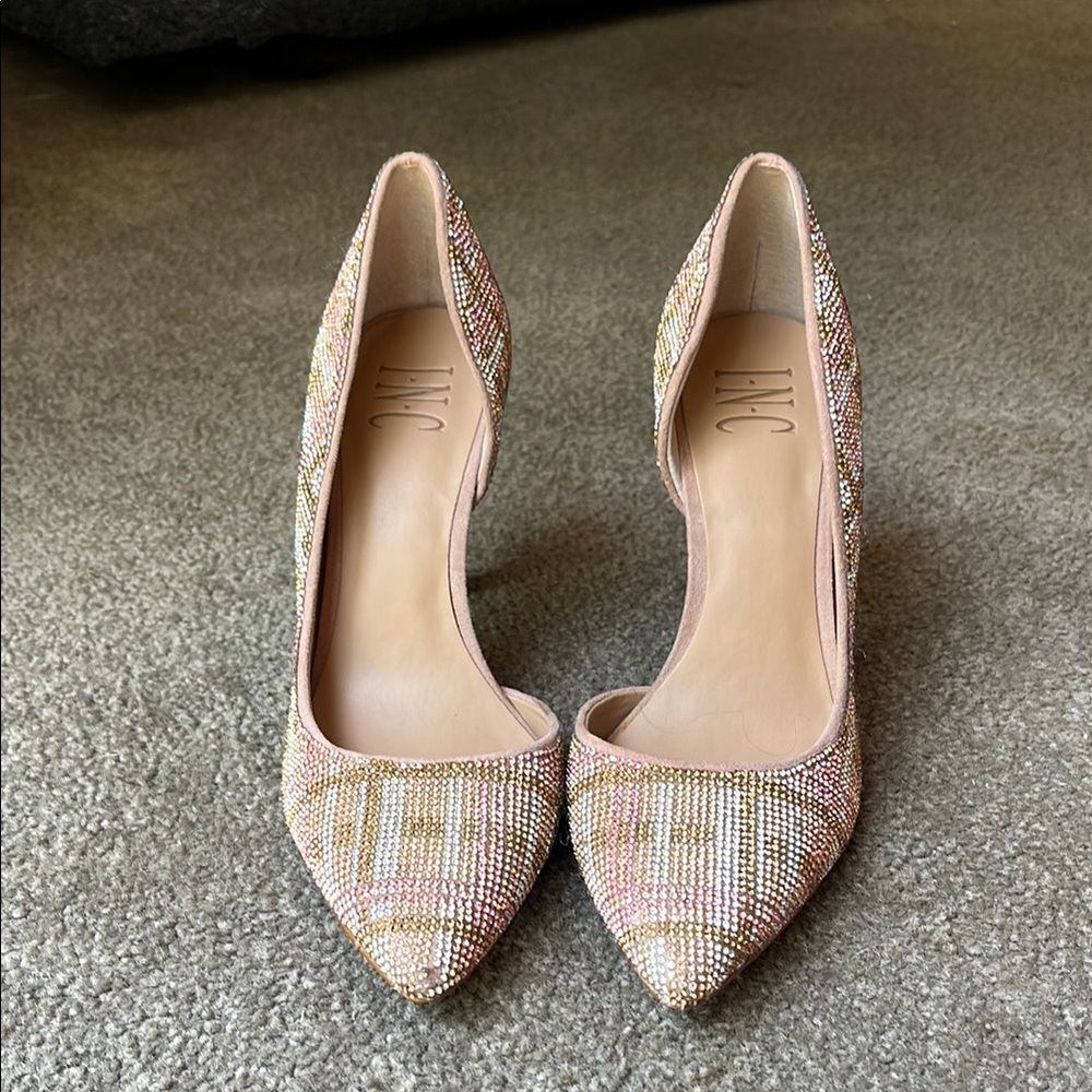 Women's Pink Beaded Heels